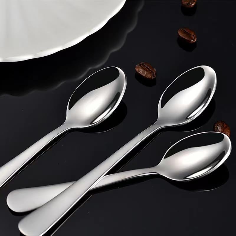 Demitasse Espresso Spoons, 5.5 Inches Stainless Steel Small Spoons - color: Silver, size: 5.5Inch