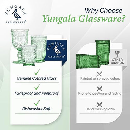 Green Highball Glasses Set of 6 Tall Drinking Glasses 10 oz - color: Green, size: Tall