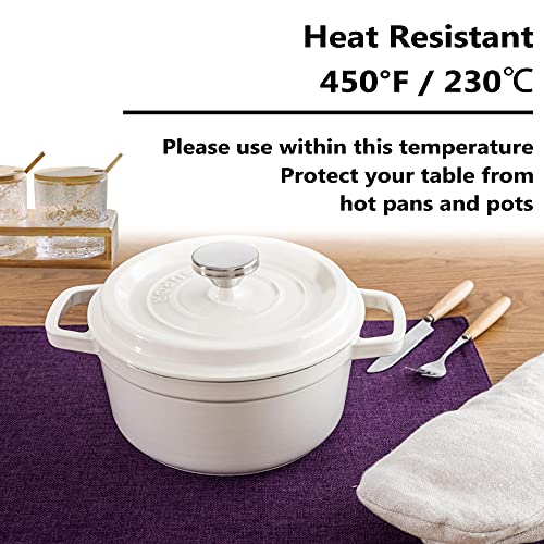 Home Brilliant Cloth Placemats Set of 4 Heat Resistant Dining Table Place Mats for Kitchen Table, 13 x 19 inches, Purple - color: Purple, size: Placemats 13" x 19", Set of 4