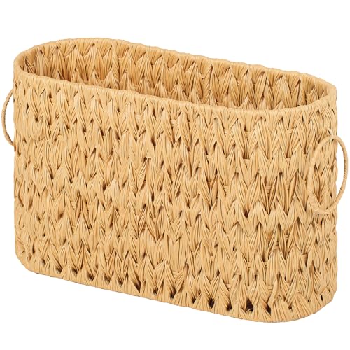 GRANNY SAYS Slim Toilet Paper Storage, Bathroom Storage Basket, Natural | Toilet Paper Basket for 6 Mega Rolls, Toilets Papers Holder Baskets, Wicker Baskets for Bathroom Accessories - color: Nature, size: 15¾"L x 6½" Wx 9½"H (No Lid)