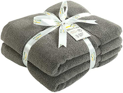 Bliss Casa Premium 100% Ring Spun Cotton Bath Mat, Bathroom Floor Towel Set - Pack of 2 Super Soft & Absorbent Luxury Hotel, Spa, Shower & Bath Tub Floor Mats Machine Washable 32"x20" (Grey)
