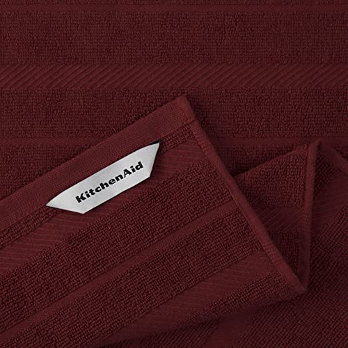 KitchenAid Albany Kitchen Towel 4-Pack Set, Smoked Paprika Red/White, 16"x26" - color: Smoked Paprika, size: 16"x26"