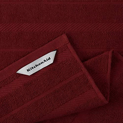 KitchenAid Albany Kitchen Towel 4-Pack Set, Smoked Paprika Red/White, 16"x26" - color: Smoked Paprika, size: 16"x26"