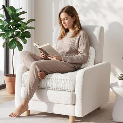 idee-home Recliner Cushions with Lumbar Support Pillow Set for Elderly | 20x20x5 Inch Recliner Seat Cushion Tufted, Large Square Seat Cushion Non-Slip Reduce Hip & Lumbar Pain - color: Beige Seat&lumbar