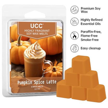 UCC Plant Based All Natural Wax Melts, Strong Fragrance, Long Lasting Premium Soy Scented Melts Cubes, Wax Melts Tarts, Colored Wax Melt - 4 Pack - color: SET H