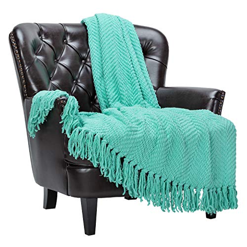 Chanasya Premium Textured Knit Throw Blanket with Tassels - Soft, Cozy Blanket for Couch, Bed, Living Room - 50" x 65” - Holiday - color: Holiday