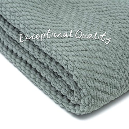 Chanasya Premium Textured Knit Throw Blanket with Tassels - Soft, Cozy Blanket for Couch, Bed, Living Room - 50" x 65” - Tan Sage - color: A(tan Sage)