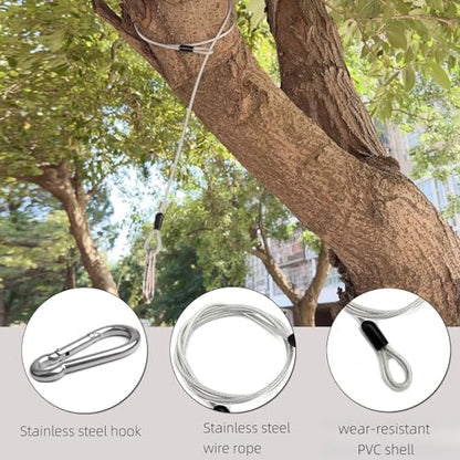 4 Pcs 40 Inch Premium Metal Planter Hangers，Bird Feeder Cable for Tree with Carabiner Clip，Bird House Hanging Hook and Chain Wire for Bird Feeders and Birdhouses，Baths，Baskets，Suet，Outdoor Camping