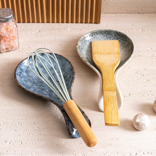 Ceramic Spoon Rest for Stove Top, 8 Inches Large Spoon Holder for Kitchen Counter, Porcelain Utensil Rest, Housewarming Thankgiving Christmas Gift, Dishwasher Safe Heat-Resistant, Green(1 PC) - color: Green