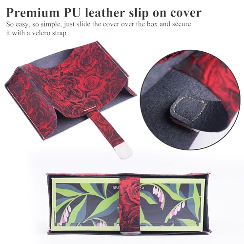 Leather Cover for Disposable Paper Hand Towel Box, Compatible with Kleenex Paper Hand Towel(1-3D Rose Red) - color: 1-3d Rose Red