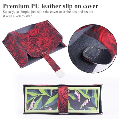 Leather Cover for Disposable Paper Hand Towel Box, Compatible with Kleenex Paper Hand Towel(1-3D Rose Red) - color: 1-3d Rose Red