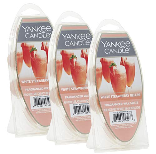 Yankee Candle White Strawberry Bellini Wax Melts 3 Packs of 6 (18 Total) - color: White Strawberry Bellini