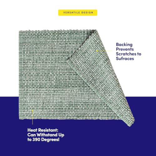 Sweet Home Collection 100% Cotton Placemats for Dining Room Rectangle Two Tone Woven Fabric 13" x 19" Soft Durable Table Mat Set, Set of 6, Light Green - color: Light Green, size: Rectangle 13" x 19"