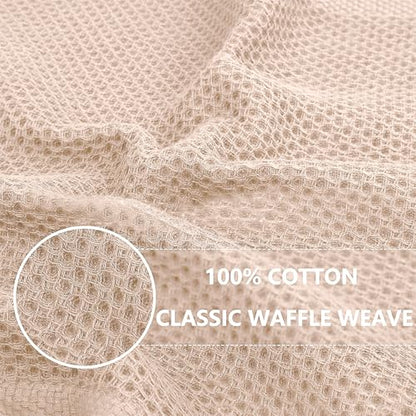 100% Cotton Waffle Weave Kitchen Dish Cloths, 6 Pack Ultra Soft Absorbent, Quick Drying Dish Towels, 12x12 Inches, Dish Rags for Drying Dishes & Daily Kitchen Use, Beige - color: Beige