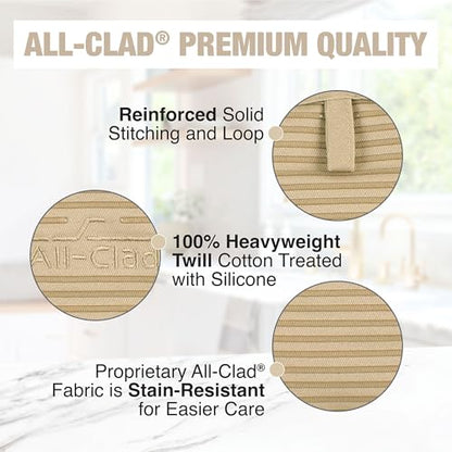All-Clad Premium Pot Holder & Hot Pad: Heat Resistant to 500 Degrees - 100% Cotton, 10"x6.25" Hot Pad for Kitchen and Barbeque, (1-Pack), Cappuccino - color: Cappuccino, size: 1 Pack
