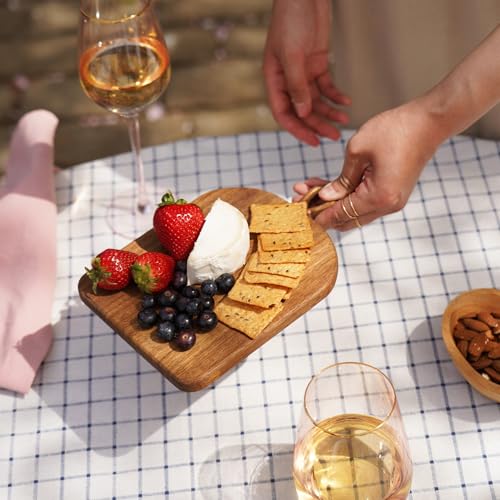 Twine Small Serving Board, Charcuterie Boards Accessories Appetizer Serving Tray, Small Cutting Board Acacia Wood Serving Tray Set of 1 - style: Small Acacia with Handle