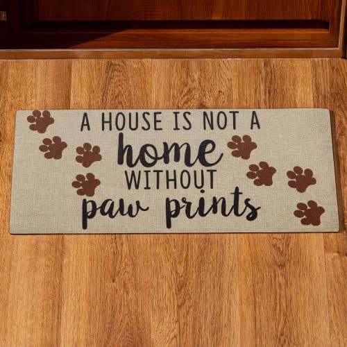Evergreen Flag Sassafras House is Not a Home Without Paw Prints Interchangeable Entrance Doormat | Indoor and Outdoor | 22-inches x 10-inches | Non-Slip Backing | All-Season | Low Profile | Home Décor - color: Paw Prints