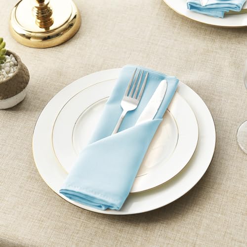 Sky Blue Cloth Napkins Set of 6, 18 x 18 Inch, Washable Dinner Napkins with Hemmed Edges for Restaurant, Wedding and Holiday - color: Sky Blue, size: 18" x 18" (Set of 6)