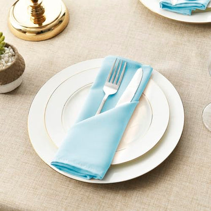Sky Blue Cloth Napkins Set of 6, 18 x 18 Inch, Washable Dinner Napkins with Hemmed Edges for Restaurant, Wedding and Holiday - color: Sky Blue, size: 18" x 18" (Set of 6)