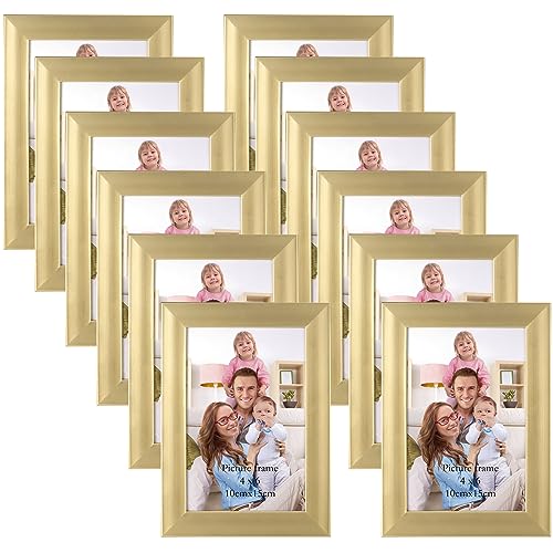 Giftgarden 4x6 Picture Frame Gold Set of 12, Multi Modern 4 x 6 Frames Bulk for Wall or Tabletop Display - color: Gold, size: 4x6