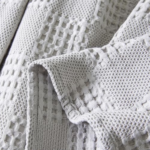 LGYKUMEG 100% Cotton Waffle Knit Blanket,Lightweight,Breathable and Soft, Weave Blanket for Summer Spring,Gray,100 x 150 cm / 39 x 59 inch - color: Gray, size: Throw 39x59 inch