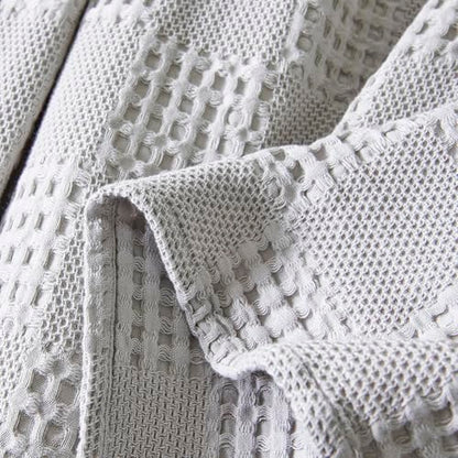 LGYKUMEG 100% Cotton Waffle Knit Blanket,Lightweight,Breathable and Soft, Waffle Weave Blanket for Summer Spring,Gray,150 x 200 cm / 59 x 79 inch - color: Gray, size: Single Size 59x79 inch