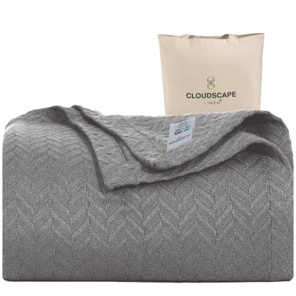 CSL Cotton Blanket Twin, Cooling Summer Blanket, Durable, 68"x92",Dark Grey | 100% Cotton Twin Blanket, Fits up to TwinXL Bed, Soft & Durable for All Season, Softer after every wash,Perfect Git with Tote - color: 09. Dark Grey, size: Twin/ Twin XL (68" x