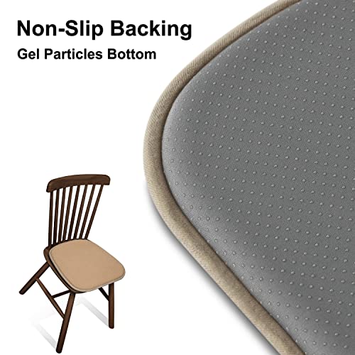 Shinnwa Kitchen Seat Cushions Set of 4, Non Slip Dining Chair Cushions, U-Shaped Indoor Chair Pads, 4 Pack, 15 x 16 Inches, Brown - color: Brown