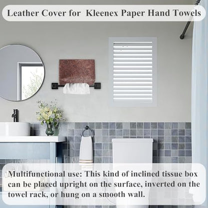 Leather Cover for Disposable Paper Hand Towel Box, Compatible with Kleenex Paper Hand Towel(1-Carved Red Cooper) - color: 1-carved Red Cooper
