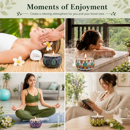 Scented Candles Gift Set, 12 Pack Soy Wax Aromatherapy Candles | 12 Summer Scents, Travel Tin Design, Gift Box Included, Home Fragrance, Spa Relaxation, Self Care, Birthday & Women Gifts - color: Scented Candles-12 Pack