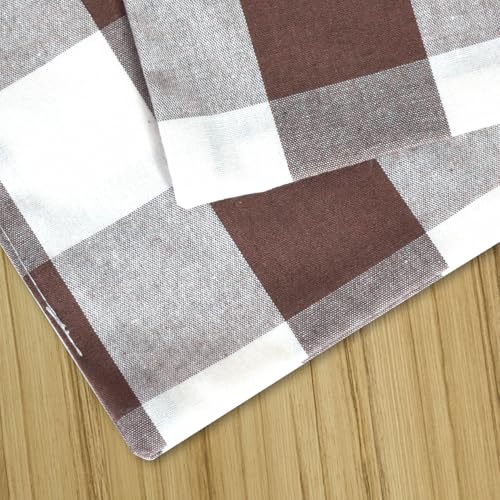 Brown & White 2 Side Cotton Buffalo Check Placemats Set of 4 Heat Resistant Dining Table Place Mats for Kitchen Table 12 x 18 inches - color: Plaids Brown & White, size: Rectangular Placemats 12" x 18"