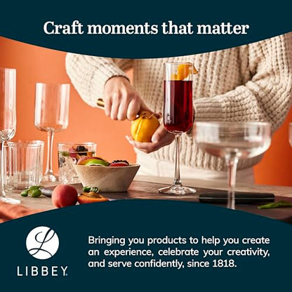Libbey Paneled Double Old Fashioned Glasses, 11.2 Oz Fine Ribbed Line Whiskey Drinking Glasses, Dishwasher Safe Rocks Glass Set for Spirits, Cocktails - color: Paneled DOF