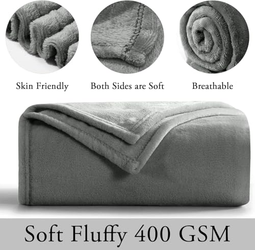 MOONLIGHT20015 Fleece Throw Blanket 16 Pack - Super Soft Cozy for Couch, Sofa and Camping Lightweight 400 GSM Luxury Fluffy Microfiber Bed Blankets 50 x 60 Inches (Throw/Travel, Silver) - color: Silver, size: Throw (Pack of 16)