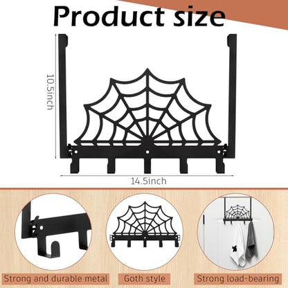 Reallnaive Cobweb Over The Door Hooks Christmas Gothic Bathroom Decor Creepy Hanger Wall Mount Rack Holder for Towel, Hat, Coat, Cloth, Keychain, Bag, Home Organizer - style: Cobweb