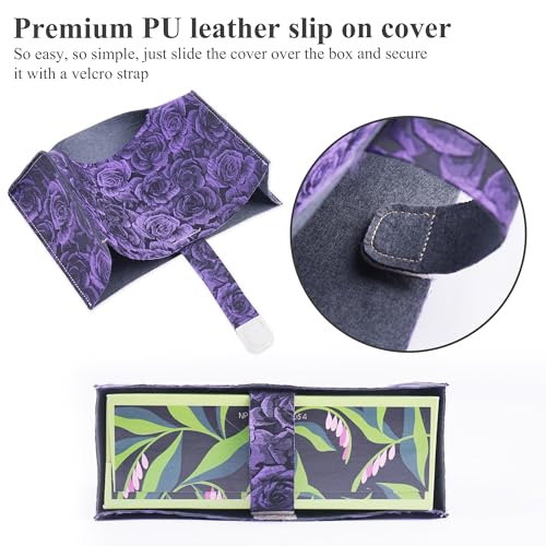 Leather Cover for Disposable Paper Hand Towel Box, Compatible with Kleenex Paper Hand Towel(1-3D Rose Purple) - color: 1-3d Rose Purple