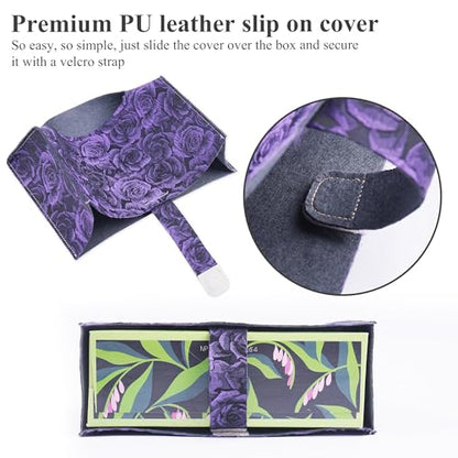 Leather Cover for Disposable Paper Hand Towel Box, Compatible with Kleenex Paper Hand Towel(1-3D Rose Purple) - color: 1-3d Rose Purple