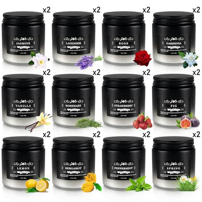 YOROXRG 24 Pack Scented Candles with Added Natural Essential Oils, 3.5oz, Suitable for Various Festivals, Parties, Yoga, and Home Scened - color: 24 Whtie&Black
