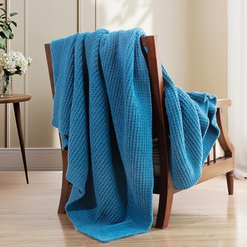 Knit Throw Blanket for Couch, Soft Cozy Fluffy Knitted Blanket for Sofa, Bed, Gift for Women Girls (Throw 50"x60") - size: Throw 50"x60"