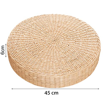 Comfortable Round Seat Cushion, Natural Straw Pouf Tatami Floor Pouf, Meditation Cushion 45cm - size: 45cm