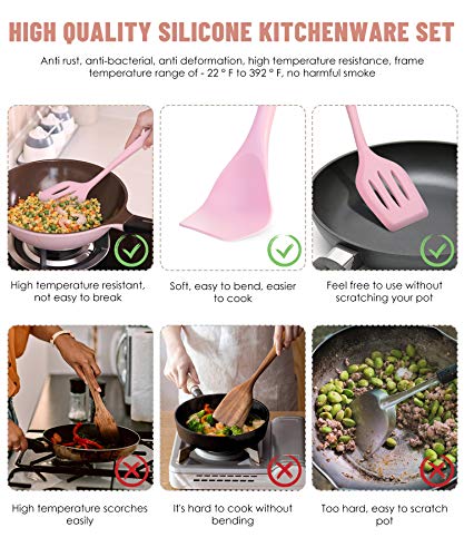 Kitchen Utensils Set-12 Pieces Silicone Cooking Utensils Set (Dishwasher Safe) 392°F Heat Resistant Spatula Set, Nonstick Cookware | Dishwasher Safe 392°F Heat Resistant Spatula Set Kitchen Utensil Set for Nonstick Cookware,Best Kitchen Tools with Holder