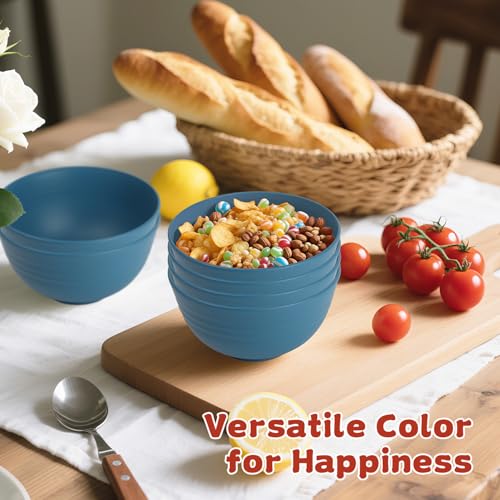 Small Bowls Microwave Safe,Wheat Straw Bowls Set of 6,10oz Blue Bowls | Snack Bowls Alternative Handy Plastic Bowls Reusable, Unbreakable Ice Cream Bowls for Snack, Candy, Dessert - color: Blue, size: 10oz
