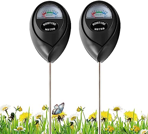 WNJ 2 Pack Soil Moisture Meter, Plant Water Monitor, Lawn Moisture Meter，Soil Hygrometer Sensor for Gardening, Farming, Indoor and Outdoor Plants (Classic Black) - color: Classic black