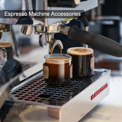 PARACITY Espresso Cups, 5 oz Espresso Shot Cups with Wooden Ring, Set of 2 | Clear espresso shot glass works as a cortado cup; expresso shots cup and double espresso cups serve as espresso accessories - size: 5 Ounces (2 pack)