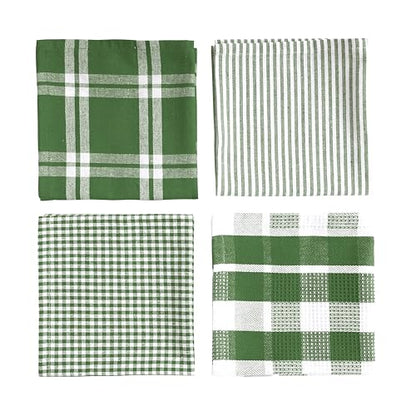 LANE LINEN 100% Cotton Kitchen Dish Cloths, Ultra Soft Absorbent Quick Drying Dish Towels, Multiweave Wash Cloths Dish Towel Sets, 12x12 Inches, 12 Pack - Olive - color: 02: Olive, size: 12"x12" - 12 Pack