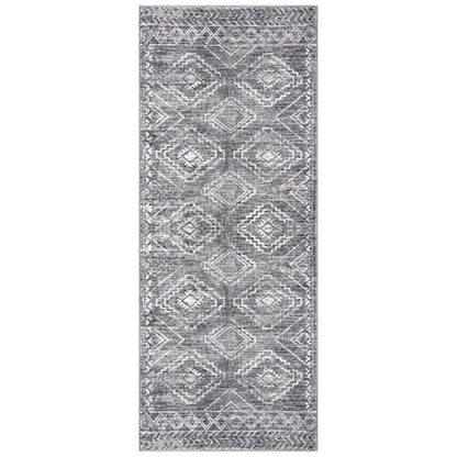 KILOCOCO Washable Runner Rug 2x5 ft Non-Slip Hallway Runners, Grey | Non Slip Runner Rug, Printed Kitchen Runner Rug, Low-Pile Entryway Runners, Soft Geometric Rugs for Bedroom Hall Living Room - color: Grey, size: 2' x 5' (Runner)