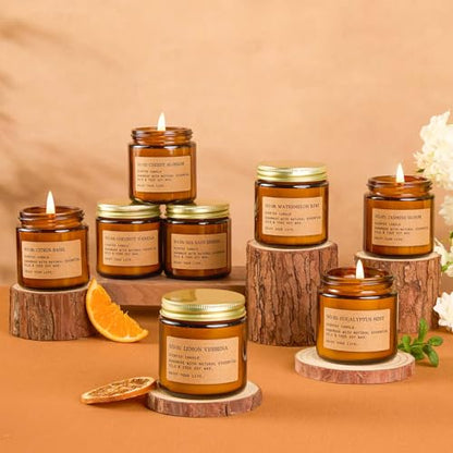 8 Pack Scented Candles for Home,Long Lasting Soy Wax Candle Gift Set | Aromatherapy Candle Gifts for Womens Birthday Anniversary Present - color: Spring & Summer Set