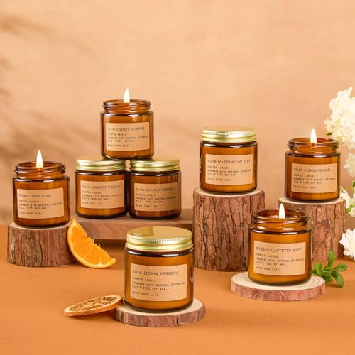 8 Pack Scented Candles for Home,Long Lasting Soy Wax Candle Gift Set | Aromatherapy Candle Gifts for Womens Birthday Anniversary Present - color: Spring & Summer Set