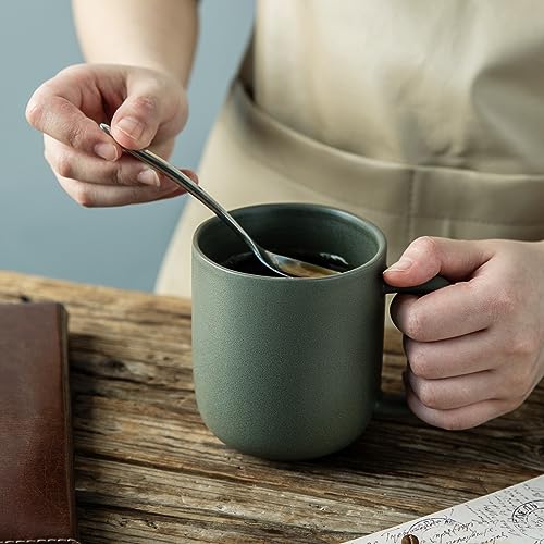 AmorArc 14oz Coffee Mugs Set of 6, Ceramic Coffee Mugs with Large Handle & Wavy Rim for Latte/Hot Cocoa/Tea, Stylish Coffee Mugs for Men Women. Oven,Dishwasher&Microwave Safe, Reactive Glaze - color: Reactive Glaze