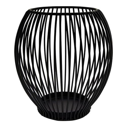 47th & Main Modern Pillar Candle Holder Lantern Votive Luminous Metal Wire Candleholder, 6.5" Dia x 7" H, Black - size: 6.5" Dia x 7" H