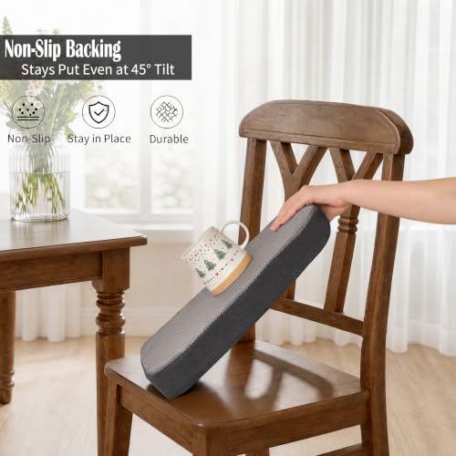 Dining Chair Cushions, Dark Gray, 17"x16", Set of 2 | 2'' Thick Cooling Gel High-Density Foam, Ties and Non-Slip Bottom, Removable Washable Cover, For Dining and Kitchen - color: Dark Gray, size: 2 Count (Pack of 1)